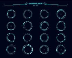 HUD interface round frames, aim control and target vector