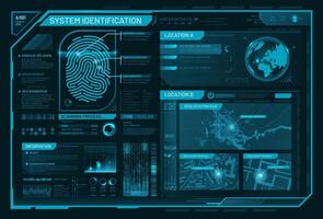 HUD biometric fingerprint access control interface vector