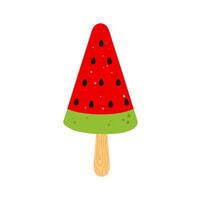 Watermelon slice ice cream isolated summer dessert vector