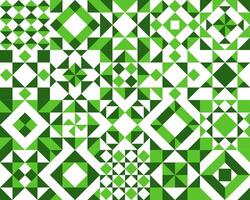 White and green ceramic tile pattern background vector