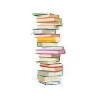 Pile of books isolated high stack of textbooks vector
