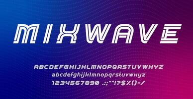 DJ musical font or type, typeface alphabet set vector