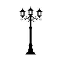 Pole post with illumination lantern, street lamp vector