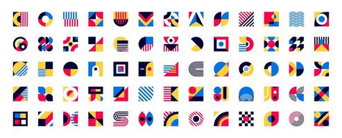 Bauhaus elements, abstract set of shapes vector