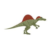 Cartoon Spinosaurus therapod dinosaur, spines back vector