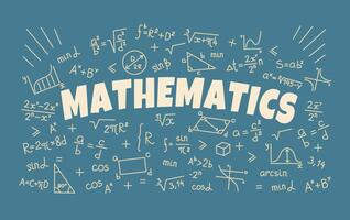 Mathematics background, math symbols and formulas vector