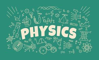 Physics background with formulas and symbols vector