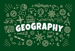 Geography background with signs and symbols of map vector