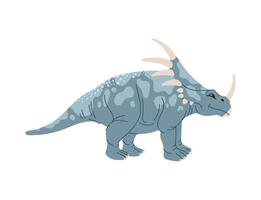 Triceratops isolated dinosaur with horns on face vector