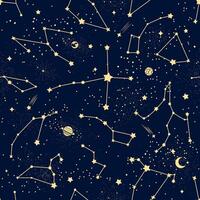 Constellation pattern. Section of sky with stars vector