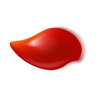 Red ketchup stain or splash, isolated blob vector