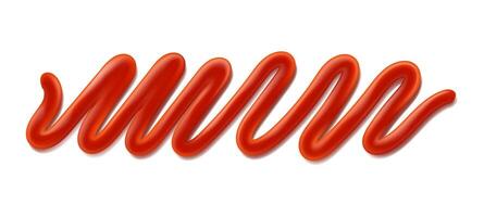 Ketchup stain and splash, red splat and smear vector