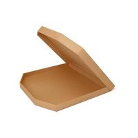 Realistic pizza box container, cardboard package vector