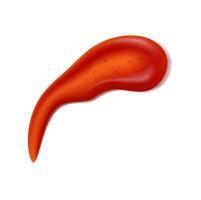 Red ketchup stain or splash, isolated blob vector