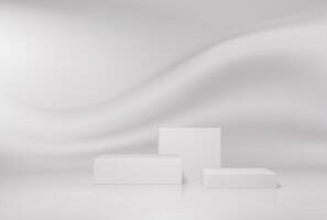 Light grey podium, display stand or platform vector