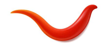 Curve tomato sauce stain or splash, splat vector