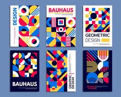Geometric shape bauhaus patterns, abstract posters vector