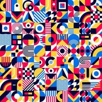 Bauhaus seamless pattern, geometric background vector