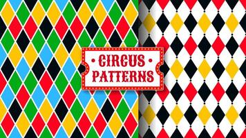 Circus harlequin patterns, rhombus lozenge pattern vector