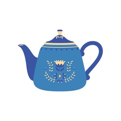 Kettle with floral print, cartoon ceramic teapot