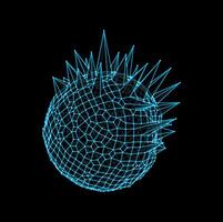 3d futuristic sphere and shape with spikes vector