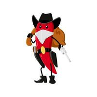 Cartoon chili pepper gangster or bandit character vector