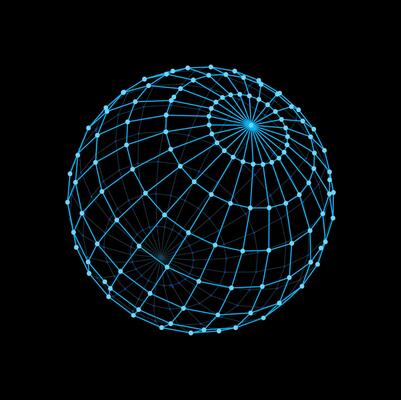 3d wireframe sphere and futuristic ball shape