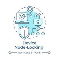 Device node-locking soft blue concept icon. Software tracking. Access control monitoring. Round shape line illustration. Abstract idea. Graphic design. Easy to use in infographic, presentation vector
