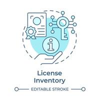 License inventory soft blue concept icon. Software asset management. Compliance certificate. Round shape line illustration. Abstract idea. Graphic design. Easy to use in infographic, presentation vector