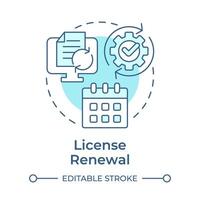 License renewal soft blue concept icon. Subscription processing, access control. Round shape line illustration. Abstract idea. Graphic design. Easy to use in infographic, presentation vector