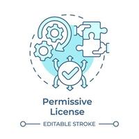 Permissive license soft blue concept icon. Copyright protection, teamwork hands. Round shape line illustration. Abstract idea. Graphic design. Easy to use in infographic, presentation vector