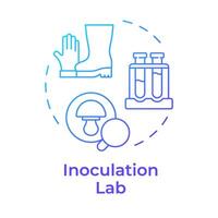 Inoculation lab blue gradient concept icon. Mushroom farming. Bio laboratory. Sanitation measures. Round shape line illustration. Abstract idea. Graphic design. Easy to use in article vector