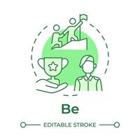 Be military philosophy green concept icon. Army values, teamwork organization. Round shape line illustration. Abstract idea. Graphic design. Easy to use in infographic, presentation vector