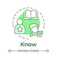 Know military philosophy green concept icon. Tactical leadership, strategy planning. Round shape line illustration. Abstract idea. Graphic design. Easy to use in infographic, presentation vector