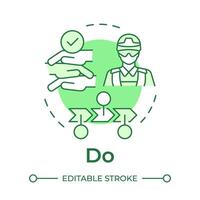 Do military philosophy green concept icon. Soldiers teamwork, collaboration. Success achieving. Round shape line illustration. Abstract idea. Graphic design. Easy to use in infographic, presentation vector