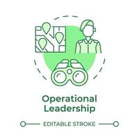 Operational leadership green concept icon. Military task, local map. Town location. Round shape line illustration. Abstract idea. Graphic design. Easy to use in infographic, presentation vector