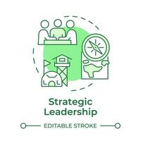 Strategic leadership green concept icon. Longterm planning, military command. Round shape line illustration. Abstract idea. Graphic design. Easy to use in infographic, presentation vector
