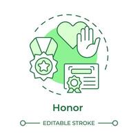 Soldiers honor green concept icon. Selfless military service. Allegiance philosophy. Round shape line illustration. Abstract idea. Graphic design. Easy to use in infographic, presentation vector