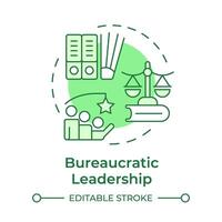 Bureaucratic leadership green concept icon. Policy guidelines. Teamwork organization. Round shape line illustration. Abstract idea. Graphic design. Easy to use in infographic, presentation vector