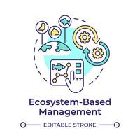 Ecosystem-based management multi color concept icon. Ecology preservation, aquatic resources. Round shape line illustration. Abstract idea. Graphic design. Easy to use in infographic, presentation vector