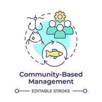 Community-based management multi color concept icon. Social organization, fisheries control. Round shape line illustration. Abstract idea. Graphic design. Easy to use in infographic, presentation vector