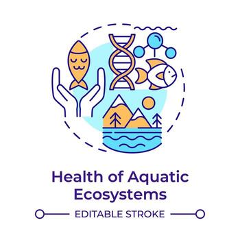 Health of aquatic ecosystems multi color concept icon. Ecology preservation, eco friendly. Round shape line illustration. Abstract idea. Graphic design. Easy to use in infographic, presentation vector