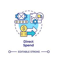 Direct spend multi color concept icon. Spending data, financial growth. Expense management. Round shape line illustration. Abstract idea. Graphic design. Easy to use in infographic, presentation vector