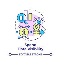 Spend data visibility multi color concept icon. Financial efficiency, operational costs. Round shape line illustration. Abstract idea. Graphic design. Easy to use in infographic, presentation vector