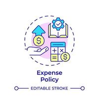 Expense policy multi color concept icon. Spend management, regulatory compliance. Round shape line illustration. Abstract idea. Graphic design. Easy to use in infographic, presentation vector