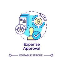 Expense approval multi color concept icon. Budget planning, company funds. Regulatory compliance. Round shape line illustration. Abstract idea. Graphic design. Easy to use in infographic, presentation vector