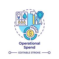 Operational spend multi color concept icon. Expense management, capex. Financial needs. Round shape line illustration. Abstract idea. Graphic design. Easy to use in infographic, presentation vector
