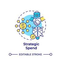 Strategic spend multi color concept icon. Resource allocation, organizational needs. Round shape line illustration. Abstract idea. Graphic design. Easy to use in infographic, presentation vector