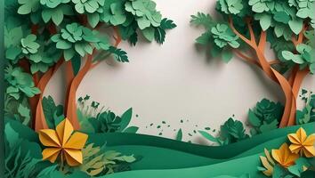 Beautiful trees, paper style photo