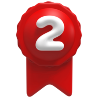 Award Number 2 Icon 3D png